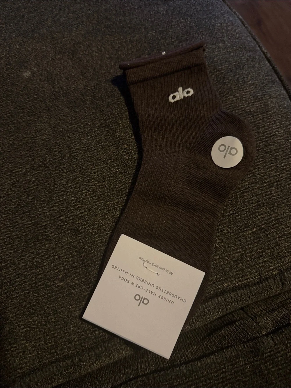 Boxed ALO Yoga Womens NWT Crew Socks - White, Gray, Black, Brown, Tan